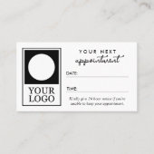 次のアポイントメントにロゴ美容師を追加 予約カード (正面)