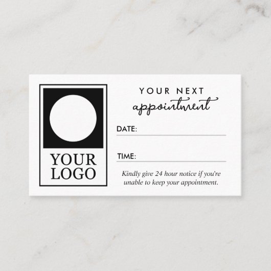 次のアポイントメントにロゴ美容師を追加 予約カード (正面)