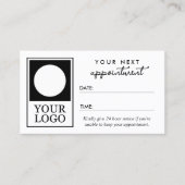 次のアポイントメントにロゴ美容師を追加 予約カード (正面)