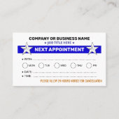 次のアポイントメントのアラーム（一括オフィスカード） 予約カード (正面)