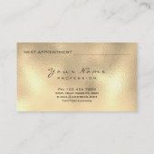 次のアポイントメントの点滅の拡張グリッター金ゴールド 予約カード (裏面)
