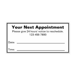 次のアポイントメントのDr.Office患者のリマインダー セルフインキングスタンプ