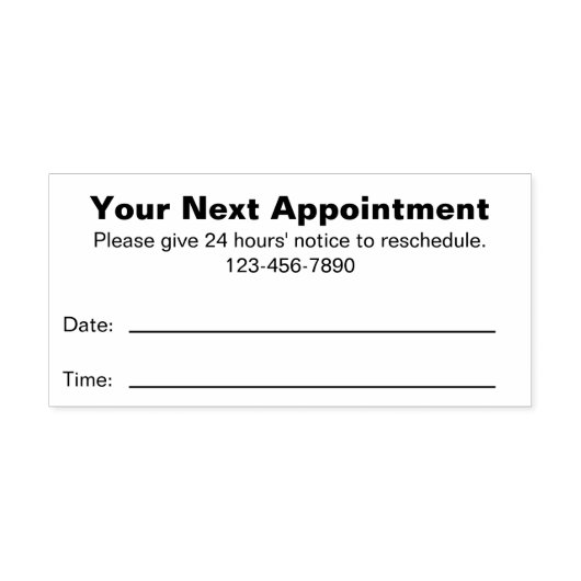 次のアポイントメントは24与え時間の通知を受け取る セルフインキングスタンプ (デザイン)