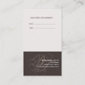 次のアポイントメントカード、モノグラム名刺 予約カード (裏面)