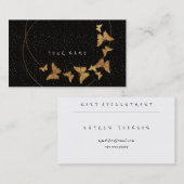 次のアポイントメントゴールデン紙吹雪バタフライビップ 予約カード (正面/裏面)