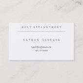 次のアポイントメントゴールデン紙吹雪バタフライビップ 予約カード (裏面)