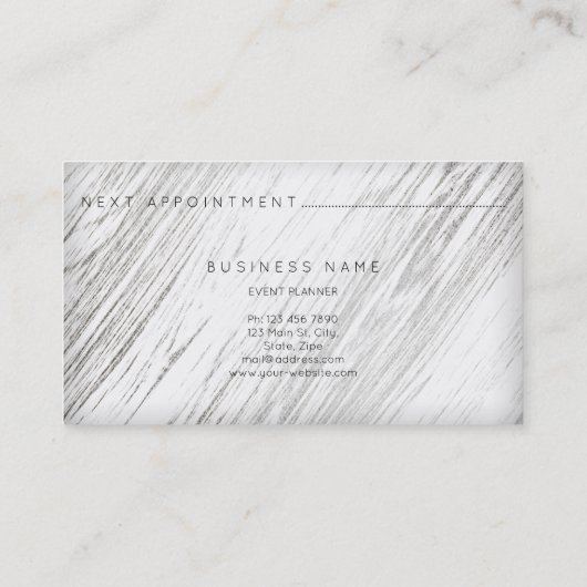 次のアポイントメントサークルクラフトシルバーホワイトウッド 予約カード (裏面)