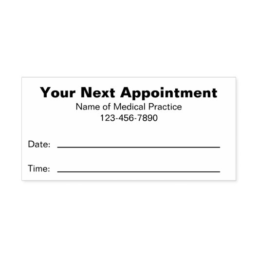 次のアポイントメントドクターオフィス文字テンプレート セルフインキングスタンプ (デザイン)