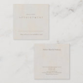 次のアポイントメントニュートラルミニマルテクスチャ スクエア名刺 (正面/裏面)