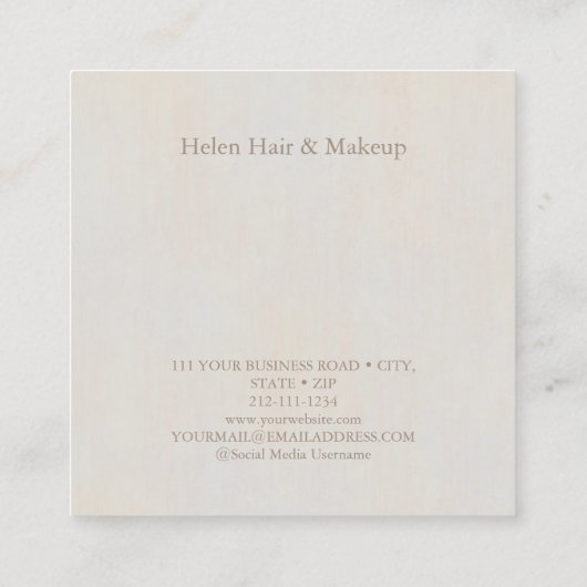 次のアポイントメントニュートラルミニマルテクスチャ スクエア名刺 (裏面)