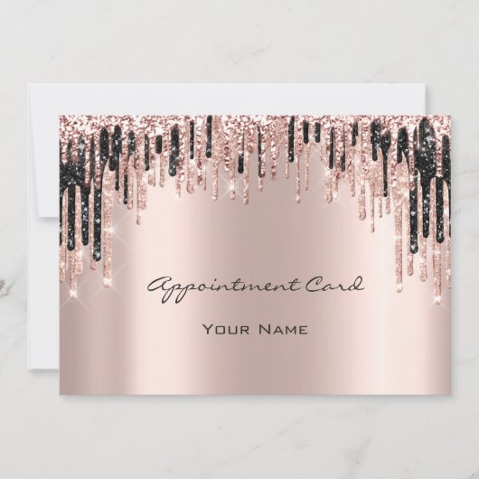 次のアポイントメントバラ金ゴールドが黒い点滅を乾燥 招待状 (正面)