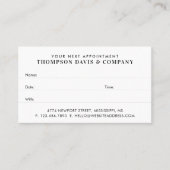 次のアポイントメントモダンプロフェッショナル 予約カード (正面)