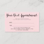 次のアポイントメントリマインダーのミニマル |ピンク 予約カード (正面)