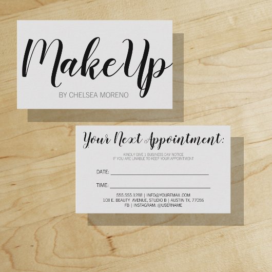 次のアポイントメントリマインダーミニマリストグレー 予約カード