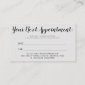 次のアポイントメントリマインダーミニマリストグレー 予約カード (正面)