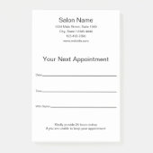 次のアポイントメントリマインダー美しいサロン白黒 ポストイット (正面)