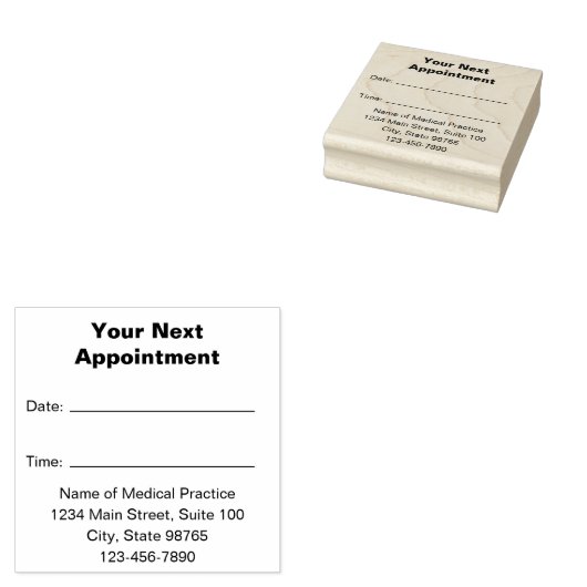 次のアポイントメント患者リマインダーテンプレート ラバースタンプ (押印)