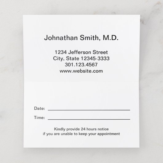 次のアポイントメント白黒ドクターズ 予約カード (内部開封)