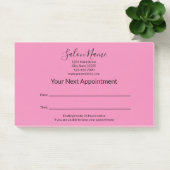 次のアポイントメント美しいサロンピンクとブラック ポストイット (オフィス)
