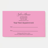 次のアポイントメント美しいサロンピンクとブラック ポストイット (正面)