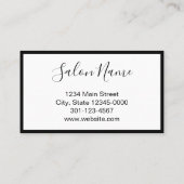 次のアポイントメント美しいサロン白黒 予約カード (裏面)