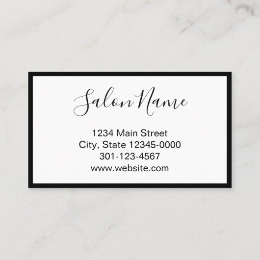 次のアポイントメント美しいサロン白黒 予約カード (裏面)