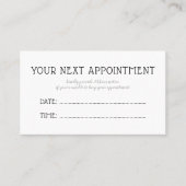 次のアポイントメント – アラーム – ミニマリスト 予約カード (正面)