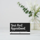 次のアポイントメント – アラーム – 黒 –  予約カード (スタンド正面)