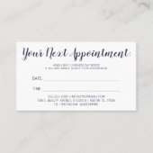 次のアポイントメント – アラーム – Midnight Blue 予約カード (正面)