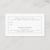 次のアポイントメント |グレーフレーム |モダン | 予約カード (裏面)