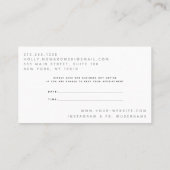 次のアポイントメント |新しいクラシック |ミニマリスト 名刺 (裏面)