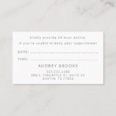 次のアポイントメント |黒とグレー |ミニマル | 予約カード (裏面)