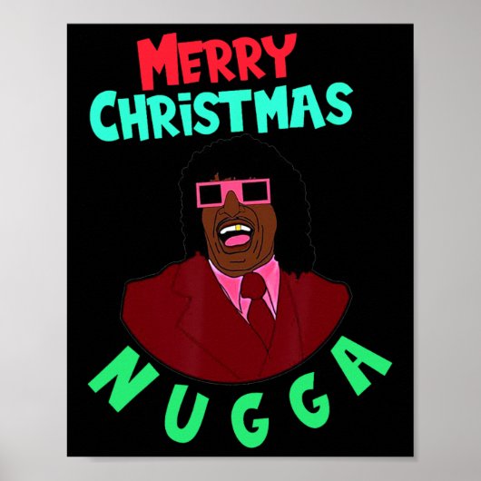 次のクリスマスの後のピンクのメリークリスマスヌガ ポスター (正面)