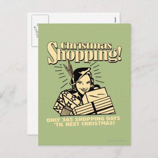 次のクリスマスまで365買物をする日だけ シーズンポストカード (正面/裏面)