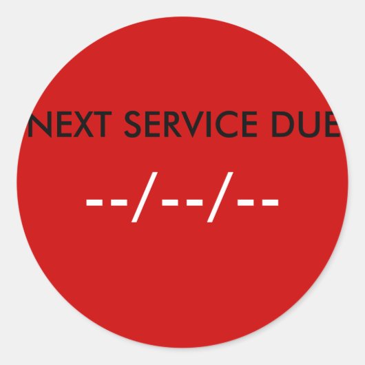 次のサービス期限： --/--- ラウンドシール (正面)