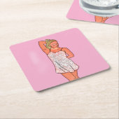 次のステップミシェルのショーストッパ スクエアペーパーコースター (アングル)