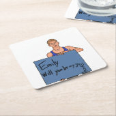 次のステップ、エルドン保持サインコースター スクエアペーパーコースター (アングル)