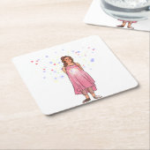 次のステップMargieがコースターを消す スクエアペーパーコースター (アングル)