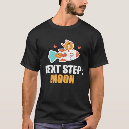 次のステップMoon Bitcoin暗号通貨Crypto Tra Tシャツ (正面)