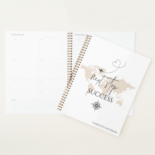 次のストップ成功冒険の世界の地図wanderlust プランナー手帳 (ディスプレー)