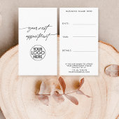 次のミニマルアポイントメントスクリプトのビジネスロゴ 予約カード