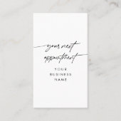 次のミニマルアポイントメントスクリプトのビジネス名 予約カード (正面)