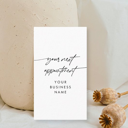 次のミニマルアポイントメントスクリプトのビジネス名 予約カード