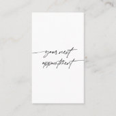 次のミニマルアポイントメント手書きスクリプト 予約カード (正面)