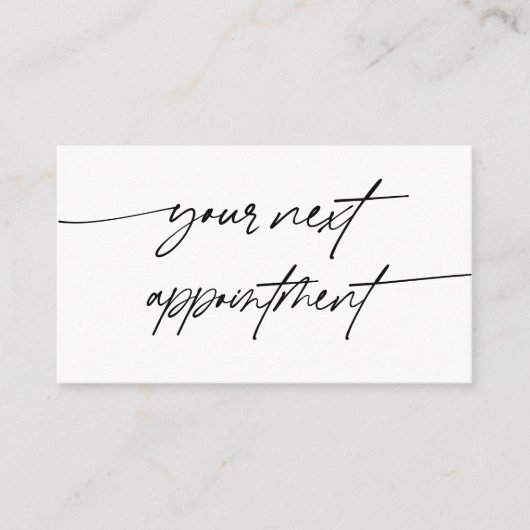 次のモダンアポイントメントスクリプト 予約カード (正面)