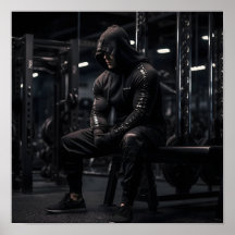 次のリフトに焦点を当てたボディビルダー