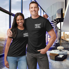 次のレベルの小さな白のネオンブラック Tシャツ