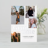 次のレベルモダンの写真卒業招待状 箔招待状 (立ち正面)