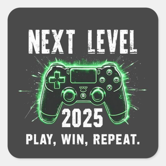 次のレベル2025勝遊ちのゲームおもしろいゲーマー スクエアシール (正面)