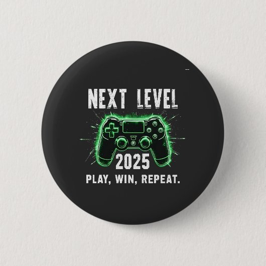 次のレベル2025勝遊ちのゲームおもしろいゲーマー 缶バッジ (正面)